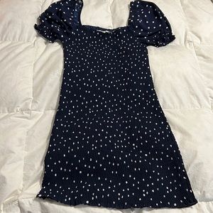 Navy polka dotted dress